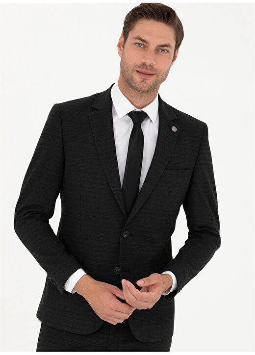 Pierre Cardin Normal Bel Slim Fit Antrasit Erkek Takım Elbise R20048/EXT 4