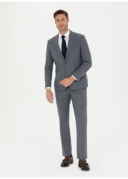 Pierre Cardin Normal Bel Slim Fit Koyu Mavi Erkek Takım Elbise T19145/ST 1