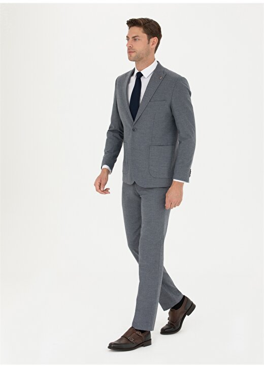 Pierre Cardin Normal Bel Slim Fit Koyu Mavi Erkek Takım Elbise T19145/ST 4