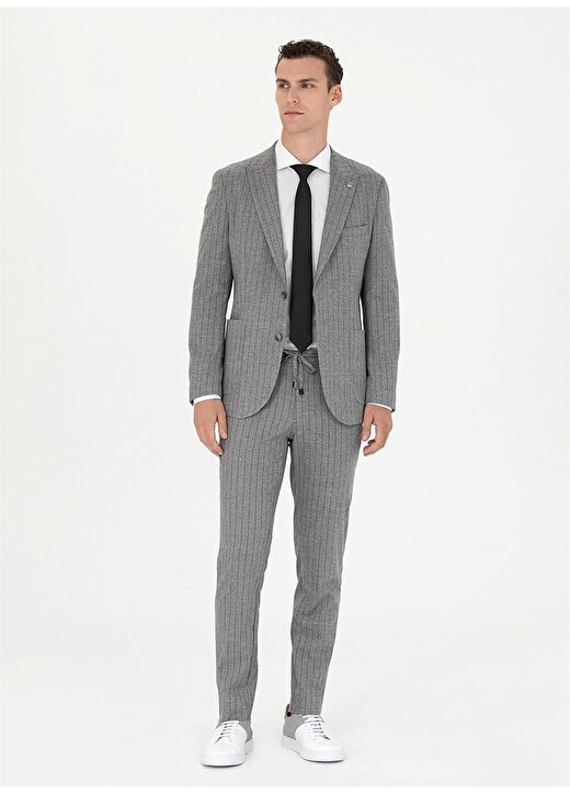 Pierre Cardin Normal Bel Slim Fit Gri Erkek Takım Elbise U49052/EXT 1