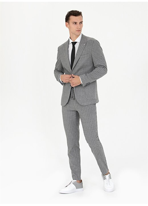 Pierre Cardin Normal Bel Slim Fit Gri Erkek Takım Elbise U49052/EXT 3
