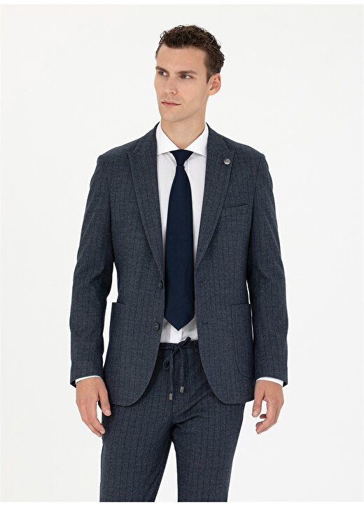 Pierre Cardin Normal Bel Slim Fit Lacivert Erkek Takım Elbise U49052/EXT 4