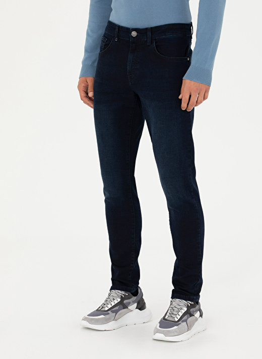 Pierre Cardin Normal Bel Normal Paça Slim Fit Lacivert Erkek Denim Pantolon YUKON 1