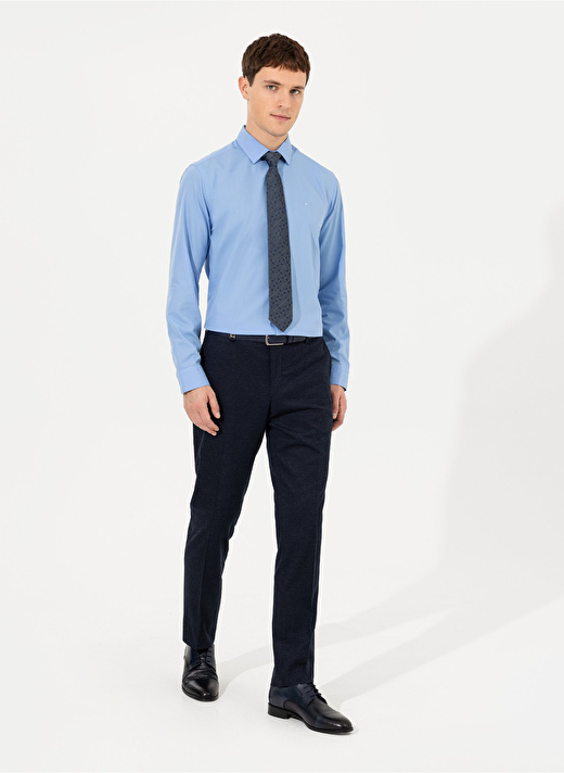 Pierre Cardin Normal Bel Normal Paça Slim Fit Lacivert Erkek Klasik Pantolon S09014/P 1