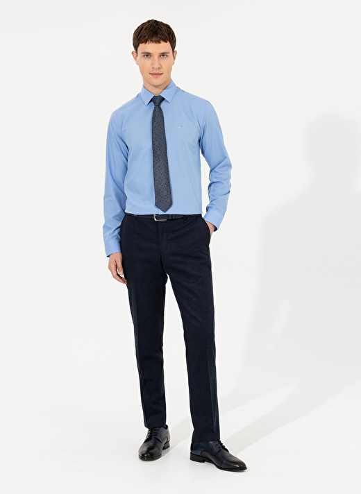 Pierre Cardin Normal Bel Normal Paça Slim Fit Lacivert Erkek Klasik Pantolon S09014/P 3