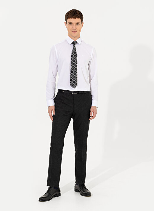 Pierre Cardin Normal Bel Normal Paça Slim Fit Antrasit Erkek Klasik Pantolon S09014/P 3