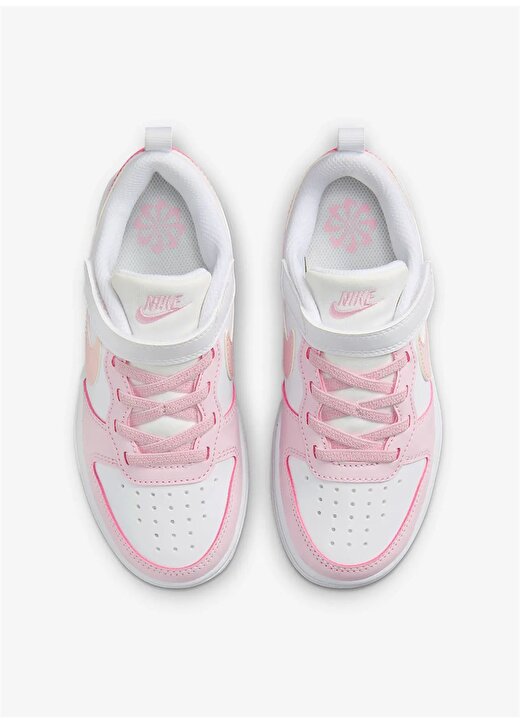 Nike Beyaz - Pembe Kız Çocuk Yürüyüş Ayakkabısı DV5457-105 COURT BOROUGH LOW PS 4