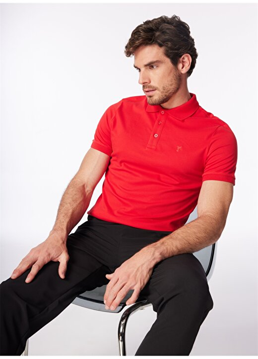 Fabrika Kırmızı Erkek Regular Fit Polo T-Shirt LEGOLAS Y 2