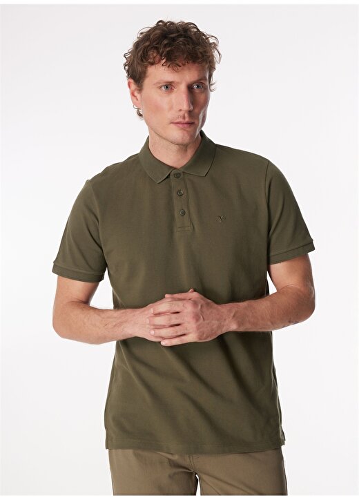 Fabrika Comfort Düz Açık Haki Erkek Polo T-Shirt NOBRO K CEPSIZ 3