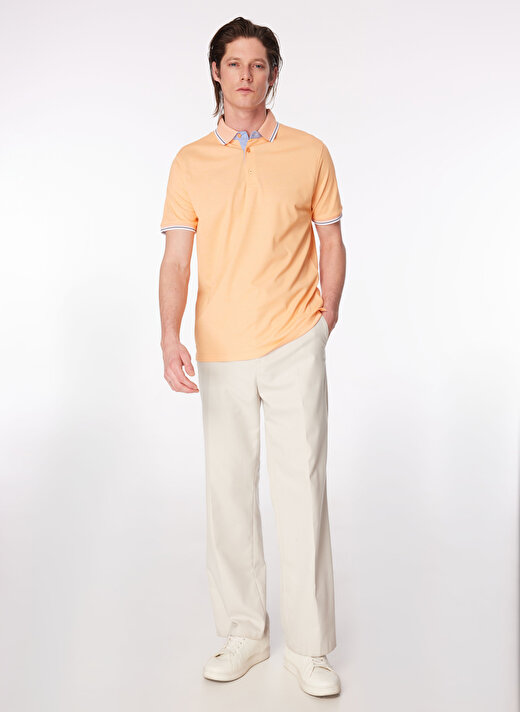 Fabrika Comfort Düz Somon Erkek Polo T-Shirt CM DS 01 02 2