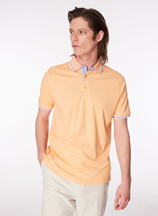 Fabrika Comfort Düz Somon Erkek Polo T-Shirt CM DS 01 02 3