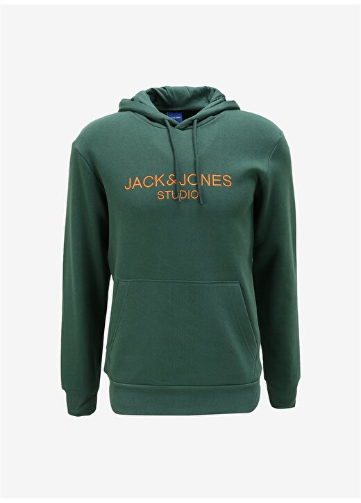 Jack & Jones Kapüşon Yaka Yeşil Erkek Sweatshırt 12261177_JORLOUI SWEAT HOOD EXC 1