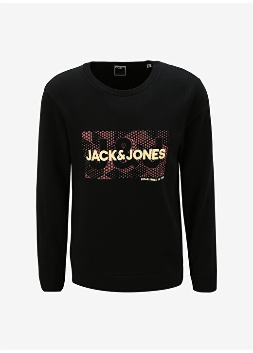 Jack & Jones Bisiklet Yaka Siyah Erkek Sweatshırt 12261183_JCOAREA SWEAT CREW EXC 1
