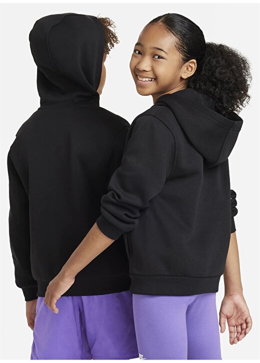 Nike Çocuk Siyah Kapüşonlu Sweatshirt FD3004-010 K NSW CLUB FLC HD FZ 2