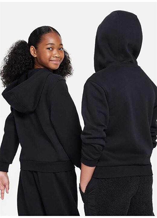 Nike Çocuk Siyah Kapüşonlu Sweatshirt FD2990-010 K NSW CLUB FLC HD FZ 2