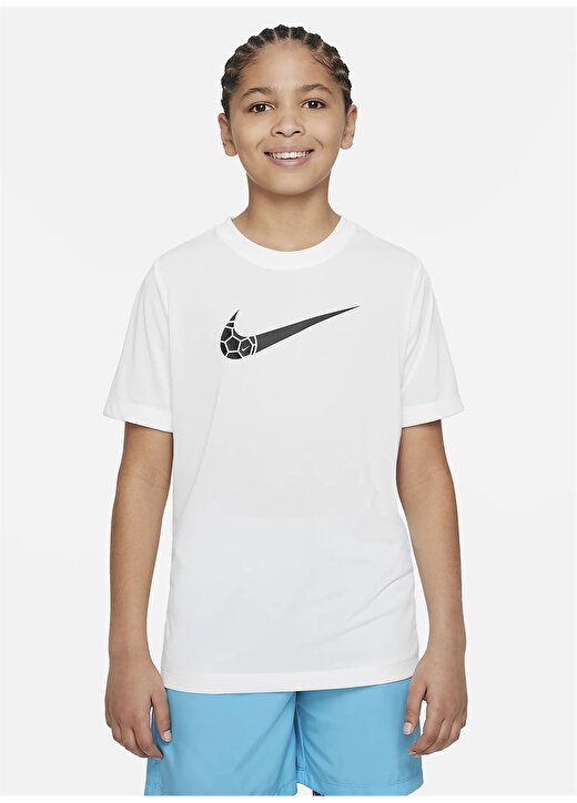 Nike Çocuk Beyaz Bisiklet Yaka T-Shirt FD0842-100 B NK DF TEE FUTBOL 1