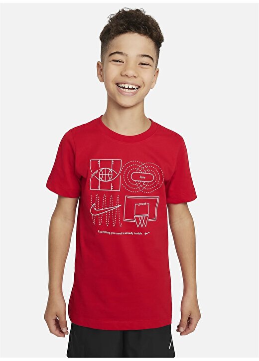 Nike Düz Kırmızı Erkek Çocuk T-Shirt FD3982-657 K NK DF TEE CULTURE OF 1