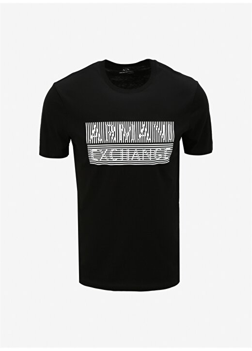 Armani Exchange Bisiklet Yaka Baskılı Siyah Erkek T-Shirt 6RZTAC 1200 BLACK 2