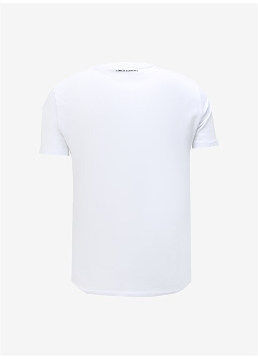 Armani Exchange Bisiklet Yaka Baskılı Beyaz Erkek T-Shirt 8NZTCK 1100 WHITE 2