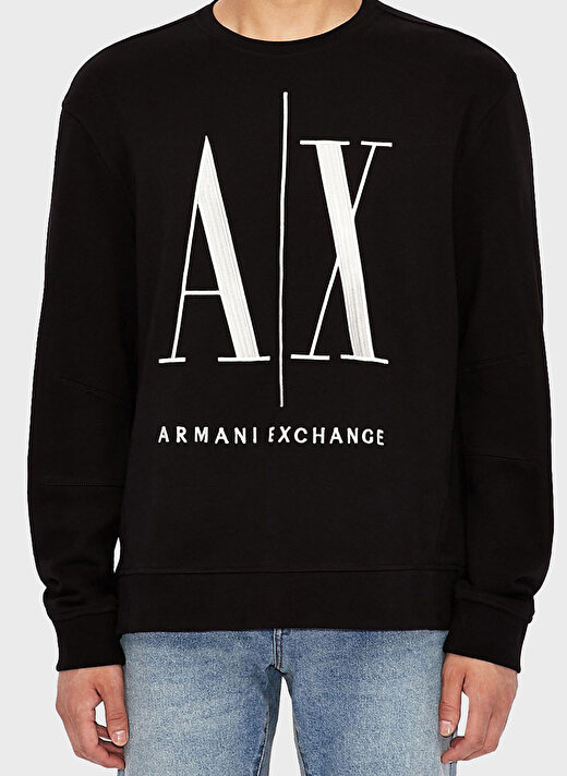 Armani Exchange Bisiklet Yaka Siyah Erkek Sweatshırt 8NZMPA 1200 BLACK 1