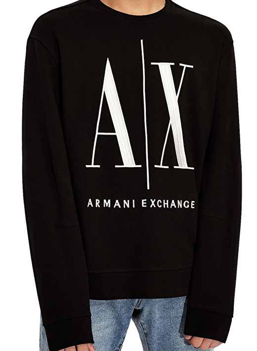 Armani Exchange Bisiklet Yaka Siyah Erkek Sweatshırt 8NZMPA 1200 BLACK 3