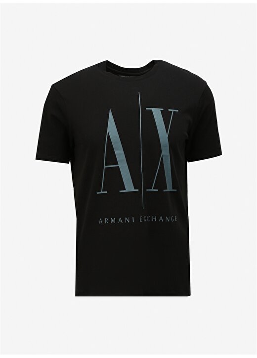 Armani Exchange Bisiklet Yaka Baskılı Siyah Erkek T-Shirt 8NZTPA 62AA BLACK/DARK SLATE 1