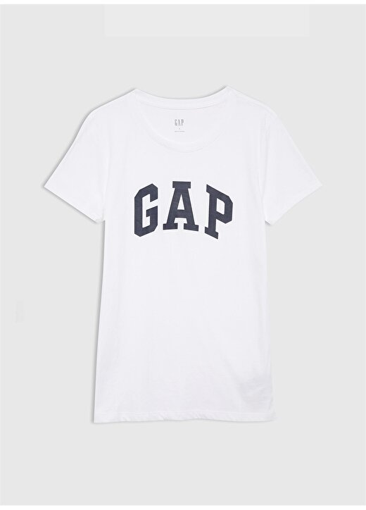 Gap Bisiklet Yaka Baskılı Beyaz Kadın T-Shirt 268820 3