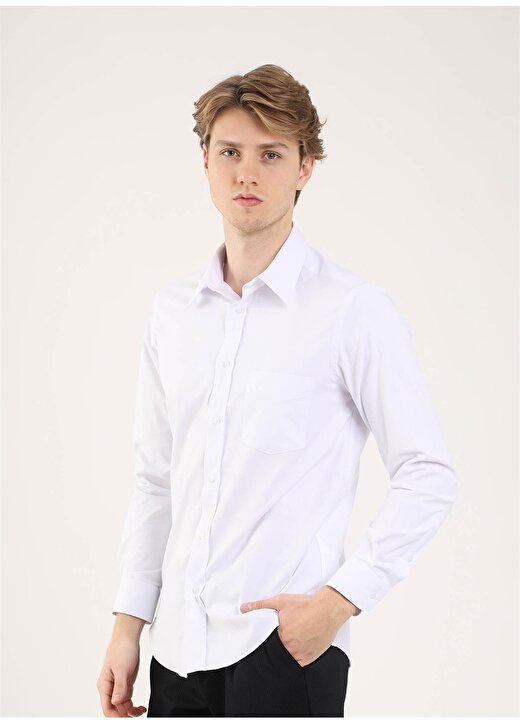 Dufy Regular Fit Gömlek Yaka Beyaz Erkek Gömlek DU2999011509 1