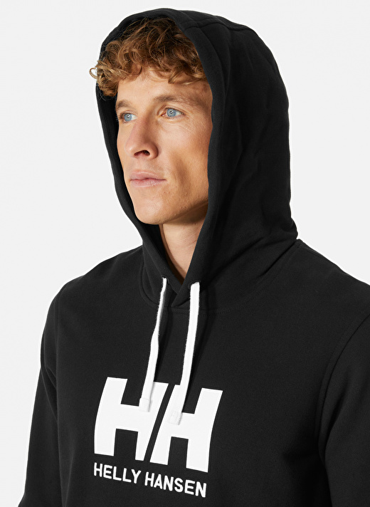 Helly Hansen Siyah Erkek Kapüşonlu Sweatshirt HHA.33977_HELLY HANSEN LOGO HOODIE 3