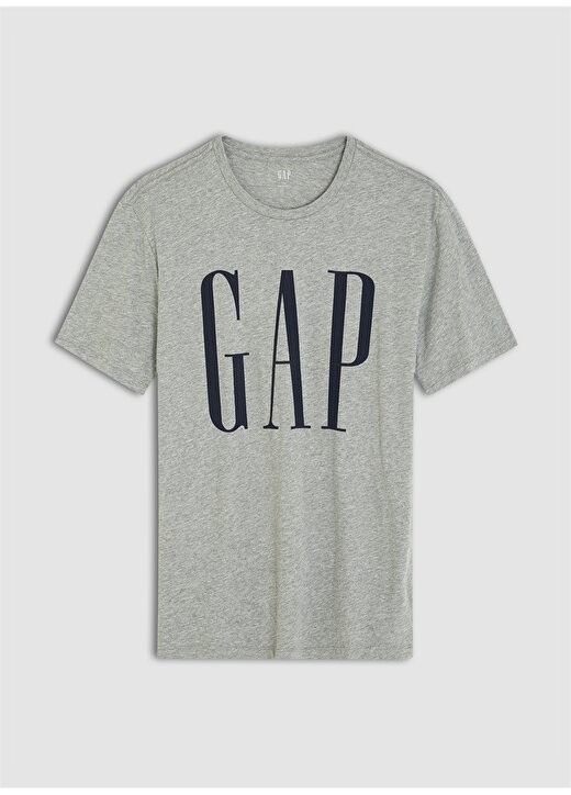 Gap Bisiklet Yaka Baskılı Gri Erkek T-Shirt 499950 1