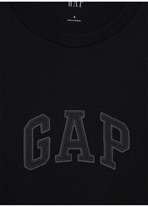 Gap Bisiklet Yaka Nakışlı Siyah Erkek T-Shirt 570044 3
