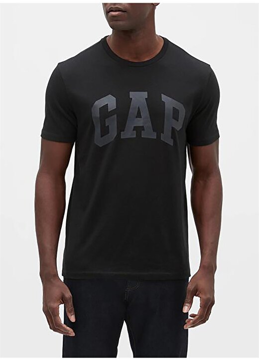 Gap Bisiklet Yaka Baskılı Siyah Erkek T-Shirt 550338 1