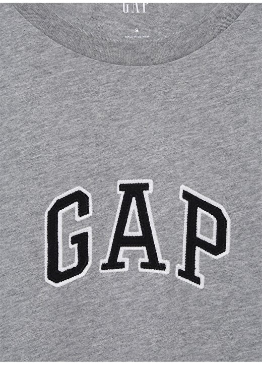 Gap Bisiklet Yaka Nakışlı Gri Erkek T-Shirt 570044 2