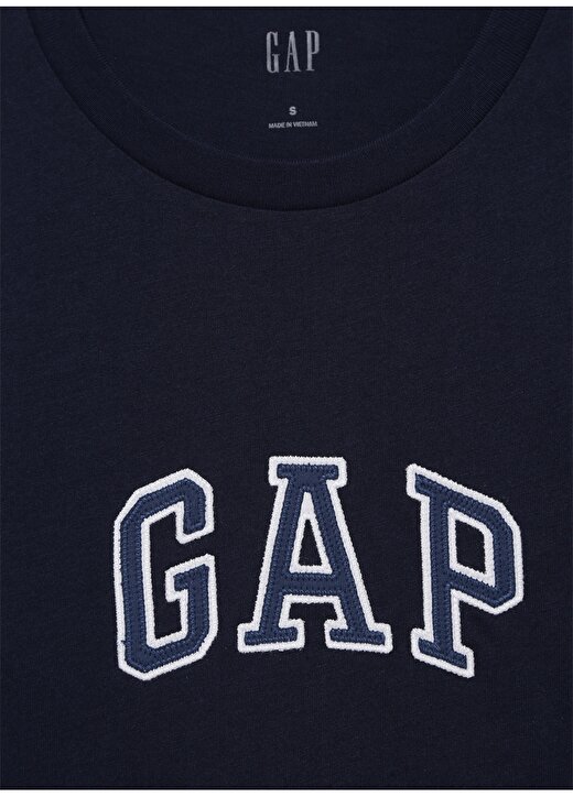 Gap Bisiklet Yaka Nakışlı Lacivert Erkek T-Shirt 570044 4