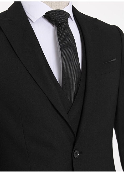 Süvari Normal Bel Slim Fit Siyah Erkek Takım Elbise TK1001100128 2