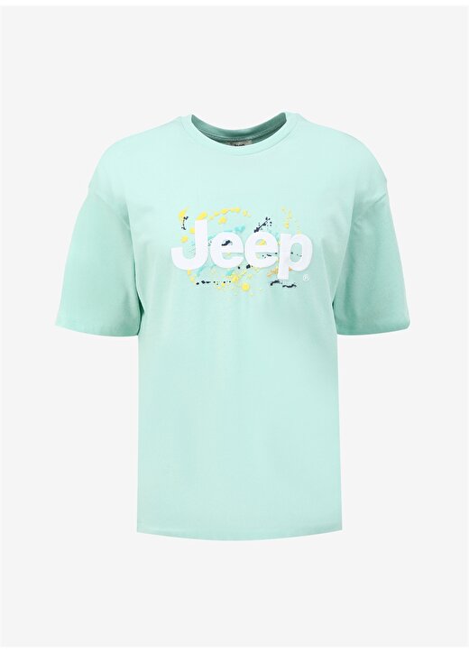 Jeep Mint Erkek Bisiklet Yaka Loose Fit Baskılı T-Shirt C4SM-TST4540 3
