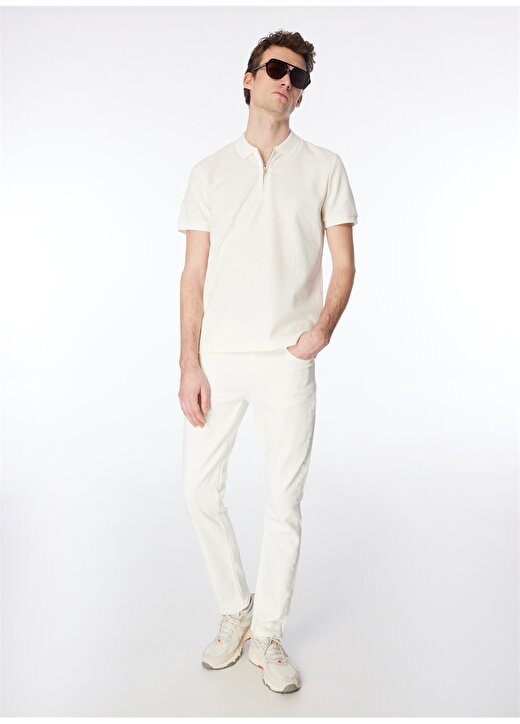 Fabrika Comfort Düz Kırık Beyaz Erkek Polo T-Shirt FC4SM-TST 0705 2