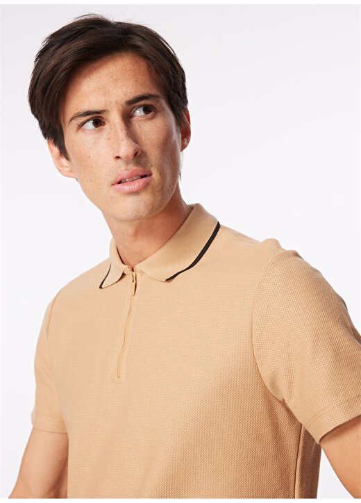 Fabrika Deve Tüyü Erkek Basic Jakarlı Polo T-Shirt LUCAS 1