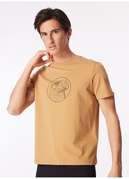 Fabrika Deve Tüyü Erkek O Yaka Basic Baskılı T-Shirt FS4SM-TST 0518 2