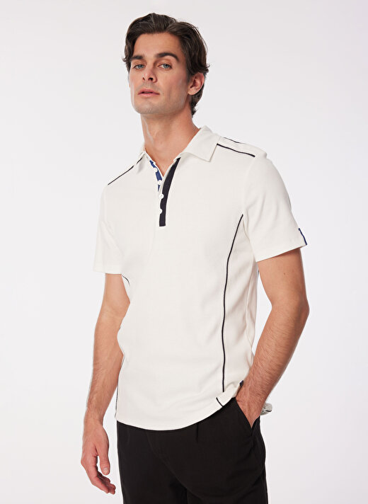 Fabrika Beyaz Erkek Basic Polo T-Shirt F4SM-TST 0750   1