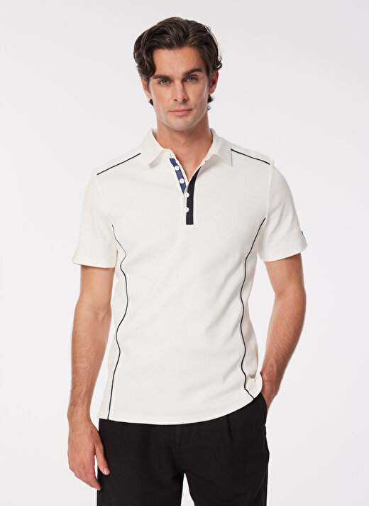 Fabrika Beyaz Erkek Basic Polo T-Shirt F4SM-TST 0750   4