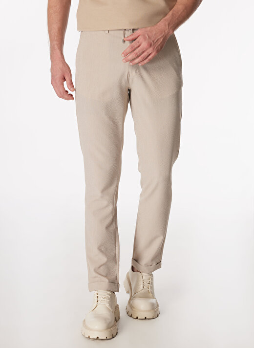 Fabrika Bej Erkek Slim Fit Chino Pantolon F4SM-PNT 0251   2