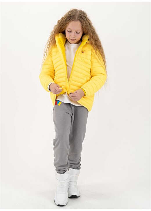 Haribo Sarı Kız Çocuk Kapüşonlu Mont HRBTXT401 2