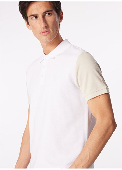 Fabrika Kırık Beyaz Erkek Basic Polo T-Shirt FS4SM-TST 0521 1