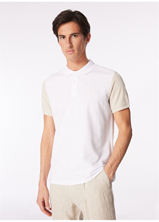 Fabrika Kırık Beyaz Erkek Basic Polo T-Shirt FS4SM-TST 0521 3