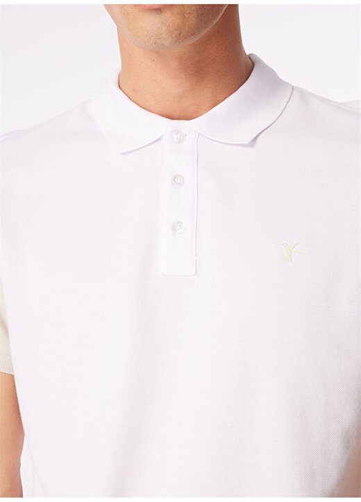 Fabrika Kırık Beyaz Erkek Basic Polo T-Shirt FS4SM-TST 0521 4