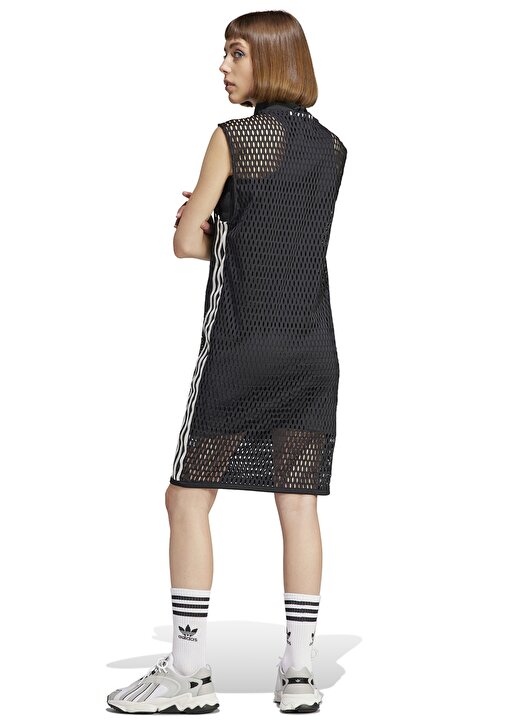Adidas Siyah Kadın Fermuarlı Slim Fit Elbise IJ5029-RIB DRESS 2
