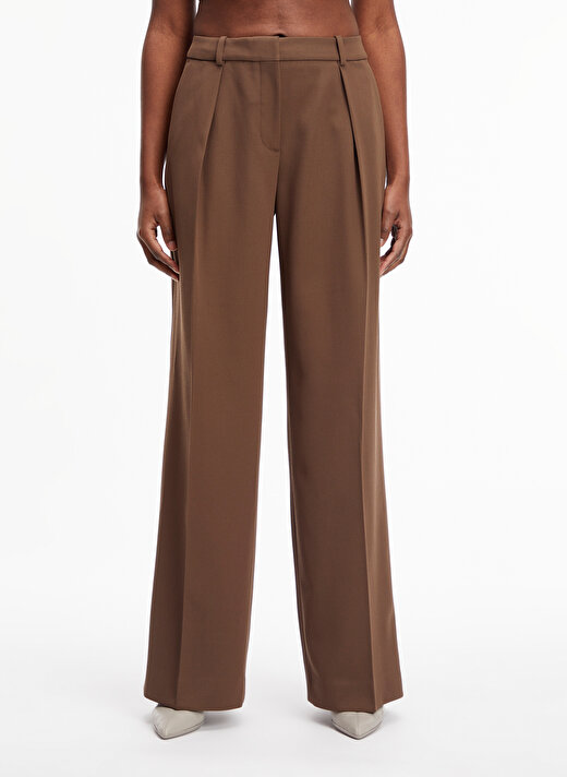 Calvin Klein Yüksek Bel Normal Kahve Kadın Pantolon K20K205965GWY 1