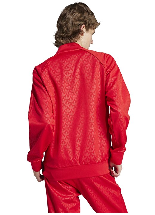 Adidas Kırmızı Erkek Dik Yaka Desenli Zip Ceket IJ5689-MONO SST TT 2