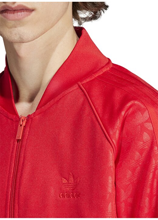 Adidas Kırmızı Erkek Dik Yaka Desenli Zip Ceket IJ5689-MONO SST TT 4